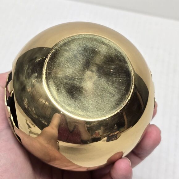 Brass Jack-O-Lantern Pumpkin Votive Lantern Candle Holder Halloween - Picture 7 of 8